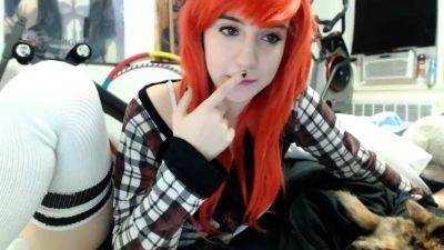Redhead Teen In Stockings Webcam Toying - drtuber