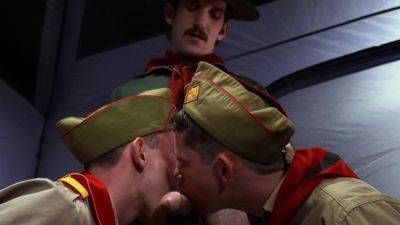ScoutBoys DILF scoutmaster seduces and barebacks two scouts - drtuber