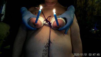 (part 1) Candle Tits - Fat Cow Serves As A Human Candle Holder Bdsm - hclips
