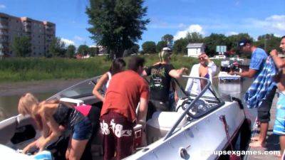 Get ready for a wild boat orgy with a group of horny babes who love double penetration - sexu.com