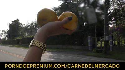 Carmen Lara, the sexy Colombian babe, tries on huge cocks in front of camera - sexu.com - Colombia