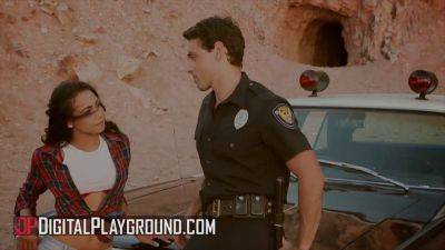Guiliana Alexis, the petite Latina, gets her bubble butt drilled by a cop while playing with her digital playground - sexu.com