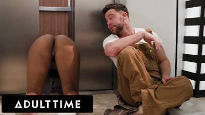 ADULT TIME - Pervy Maintenance Man Fucks August Skye While She's STUCK IN THE ELEVATOR! - txxx.com