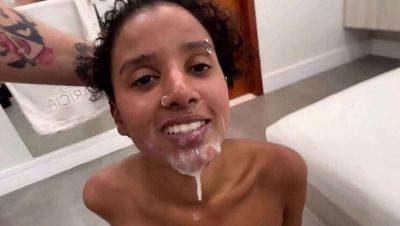 Cheating Wife Gets Powerful Facial from Cuckold's Cumshot - xxxfiles.com - Brazil